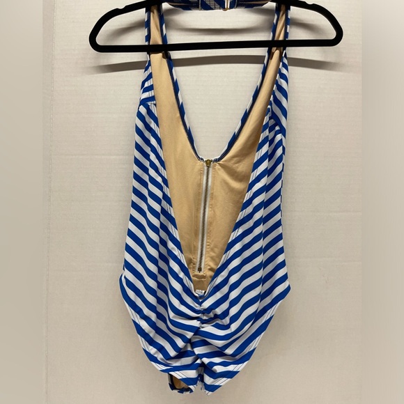 Shirl Clark one piece nautical bombshell half zip cheeky size large new - Picture 6 of 10